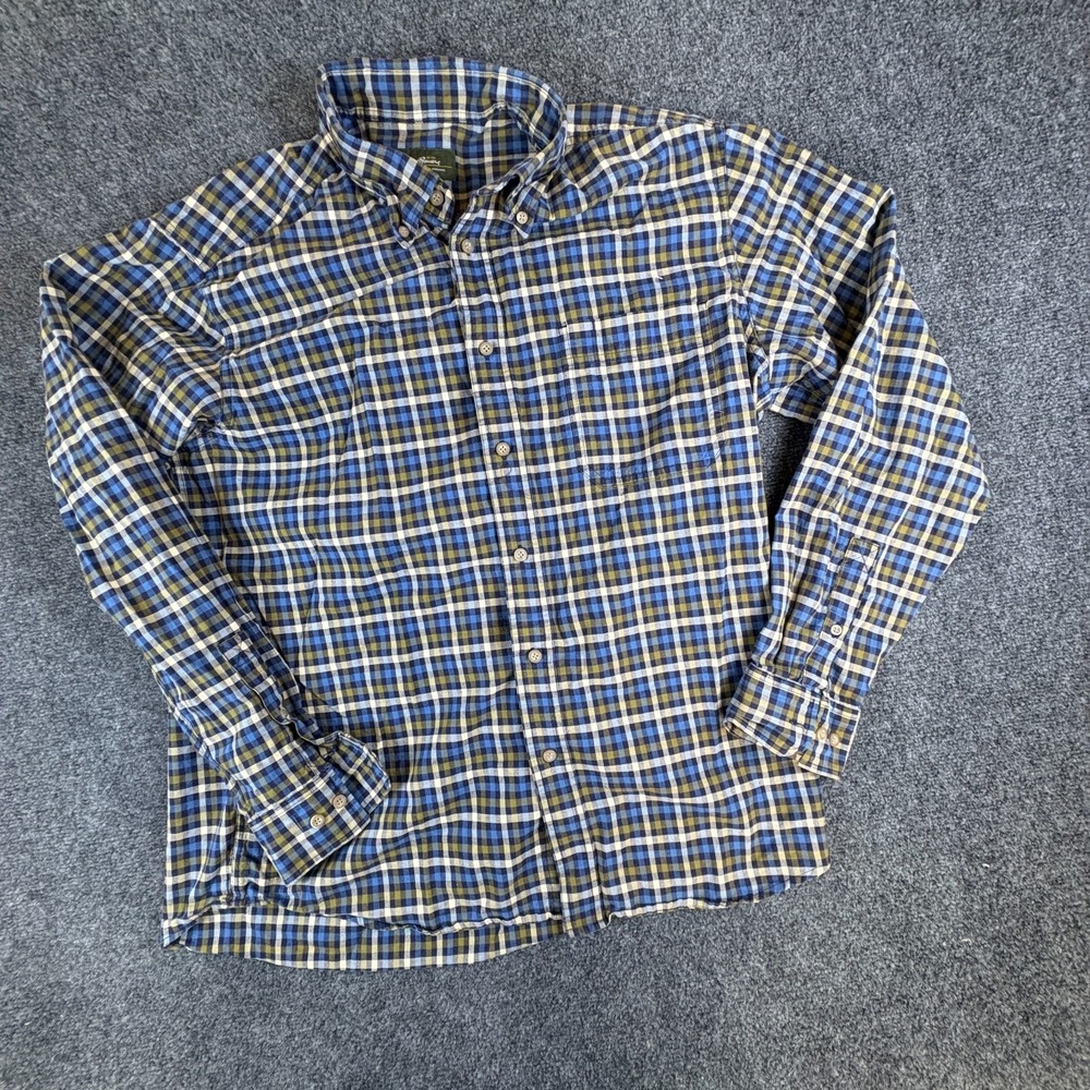 Eddie Bauer Shirt Mens Large Multicolor Plaid Cotton Long Sleeve Button Down
